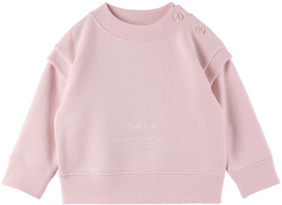 Burberry Baby Pink Logo Sketch Print Sweatshirt