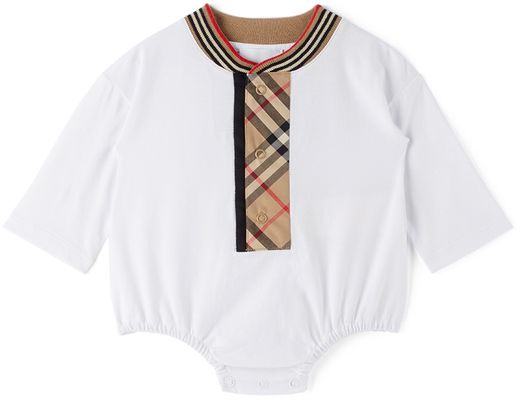 Burberry Baby White Vintage Check Bodysuit