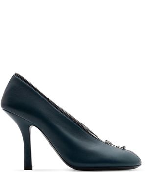 Burberry Baby Zip 100mm leather pumps - Blue