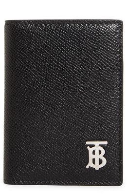 burberry Bateman Leather Bifold Card Case in Black