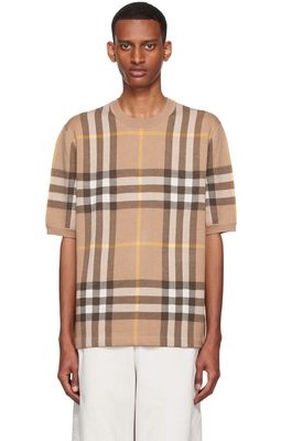 Burberry Beige Silk & Wool Wells T-Shirt