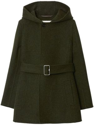 Burberry belted wool-cashmere jacket - Green
