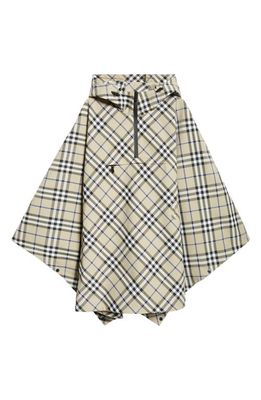 burberry Bias Check Hooded Poncho in Lichen