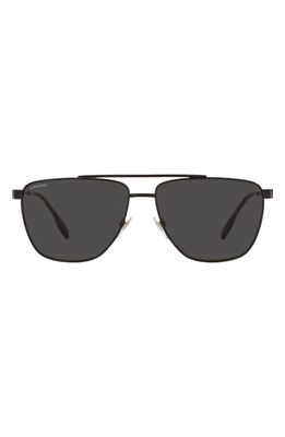 burberry Blaine 61mm Pilot Sunglasses in Black
