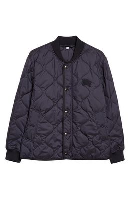 burberry Broadfiled Quilted Bomber Jacket in Smoked Navy