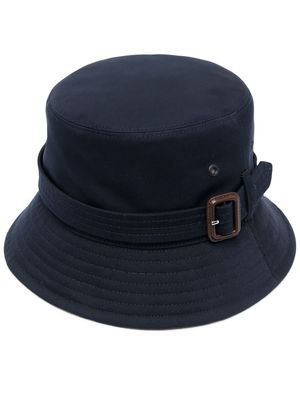 Burberry buckle-detail cotton bucket hat - Blue