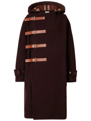 Burberry buckled hooded duffle coat - Brown