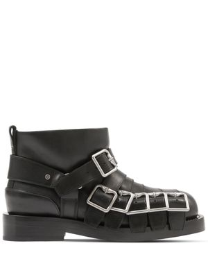 Burberry buckled leather ankle boots - Black