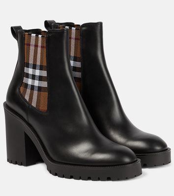 Burberry Burberry Check leather ankle boots