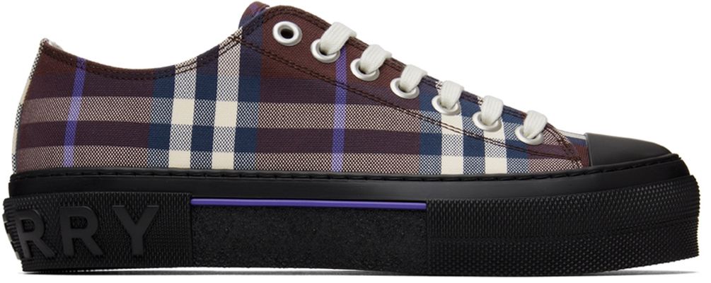Burberry Burgundy Check Sneakers