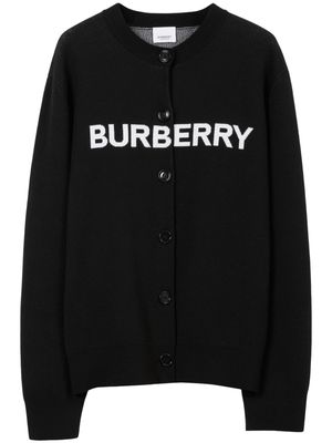 Burberry button-up wool-blend cardigan - Black