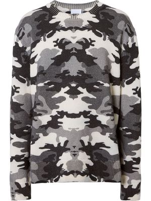 Burberry camouflage-print knit jumper - Grey