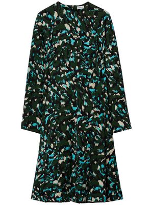 Burberry camoulage-print long-sleeve dress - Green