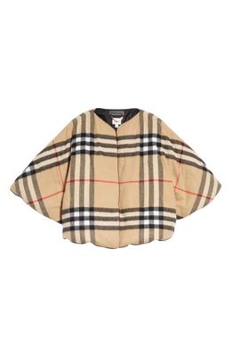 burberry Carrie Check Cashmere & Wool Cape in Cashmere Check
