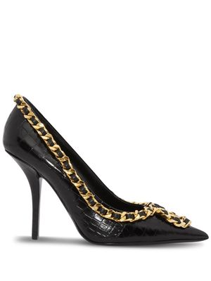 Burberry chain-link leather 100mm pumps - Black