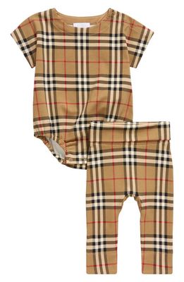 burberry Check Bodysuit & Pants Set in Archive Beige Ip Chk