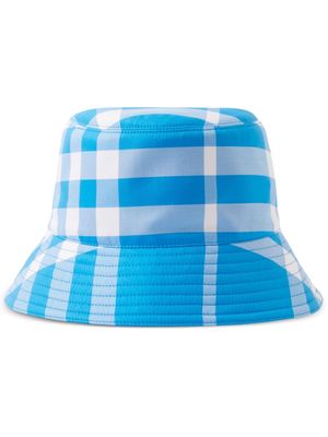Burberry Check Cotton Bucket Hat - Blue