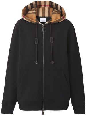 Burberry check cotton hoodie - Black