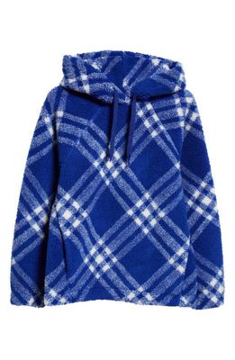 burberry Check Fleece Hoodie in Knight Ip Check