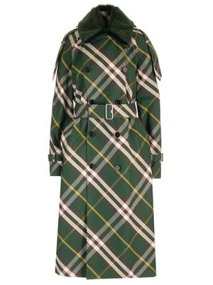 Burberry Check Gabardine Trench Coat