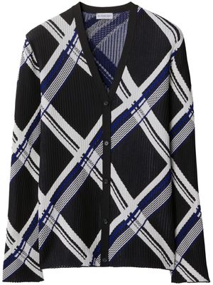 Burberry check-jacquard silk cardigan - Black