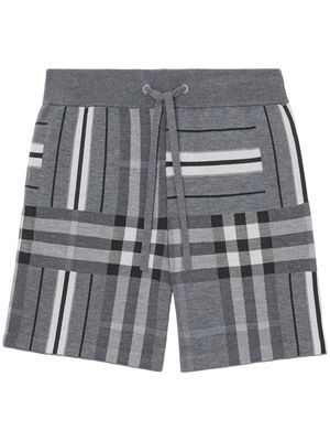 Burberry check jacquard track shorts - Grey