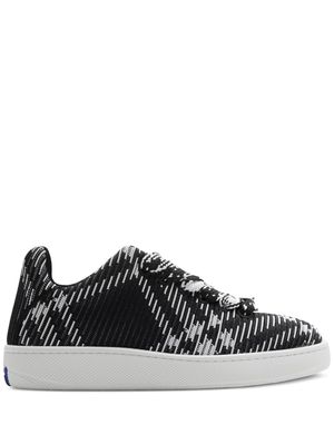 Burberry check knit box sneakers - Black