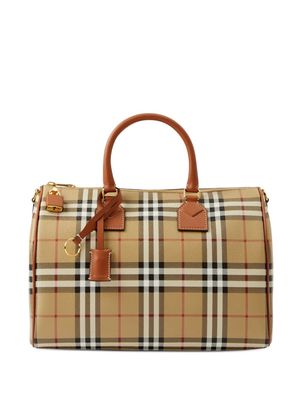 Burberry Check Medium bowling bag - Brown