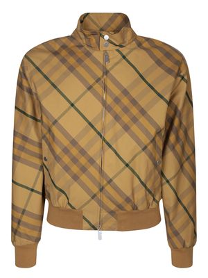 Burberry Check Motif Beige Bomber Jacket