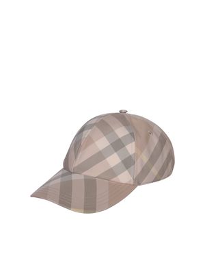 Burberry Check Motif Light Beige Baseball Cap