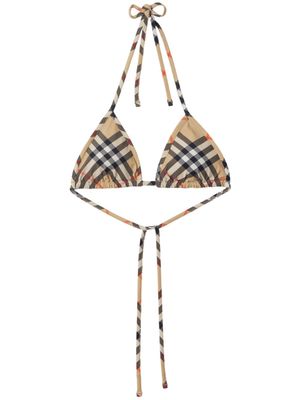 Burberry check-pattern bikini top - Neutrals