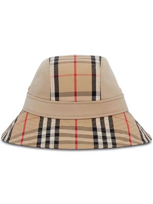Burberry check-pattern bucket hat - Neutrals