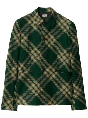 Burberry check-pattern buttoned blazer - Green