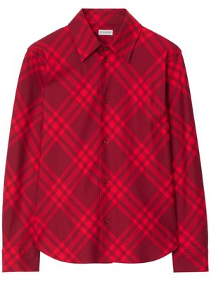 Burberry check-pattern cotton shirt - Red