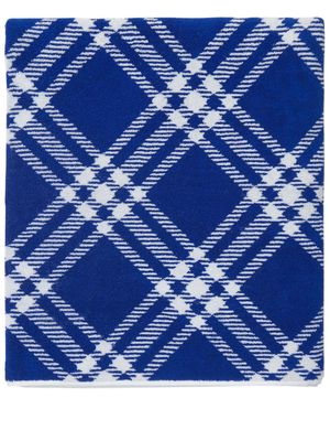 Burberry check-pattern cotton towel - Blue