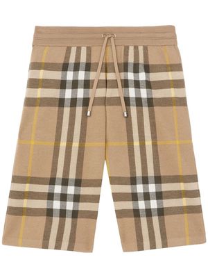 Burberry check-pattern drawstring-waist shorts - Neutrals