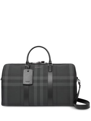 Burberry check-pattern faux-leather holdall - Grey