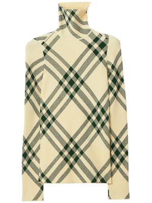 Burberry check-pattern high-neck jumper - Neutrals