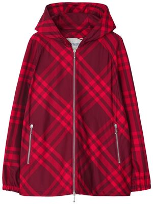 Burberry check-pattern hooded jacket - Pink