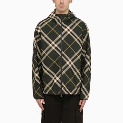 Burberry Check Pattern Hooded Jacket