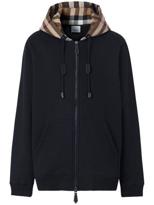 Burberry check-pattern hoodie - Black