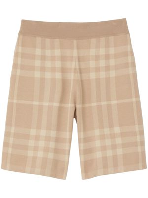 Burberry check-pattern jacquard shorts - Neutrals