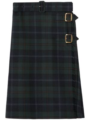 Burberry check-pattern skirt - Green