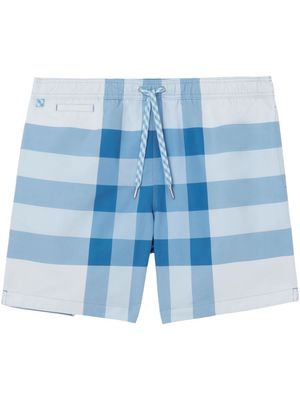 Burberry check-pattern swim shorts - Blue
