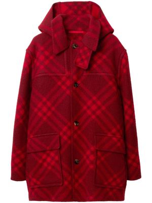 Burberry check-pattern wool blanket cape - Pink