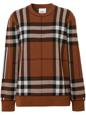 Burberry Check-pattern wool jumper - Brown