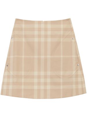 Burberry check-print A-line cotton skirt - Neutrals