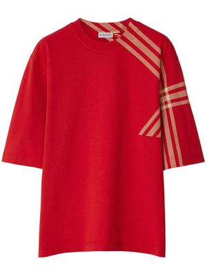 Burberry check-print cotton T-shirt - Red