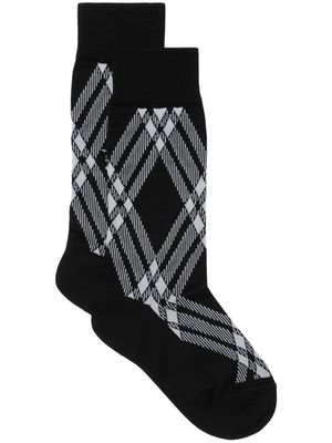 Burberry check-print logo-print socks - Black