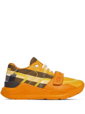 Burberry check-print low-top sneakers - Yellow